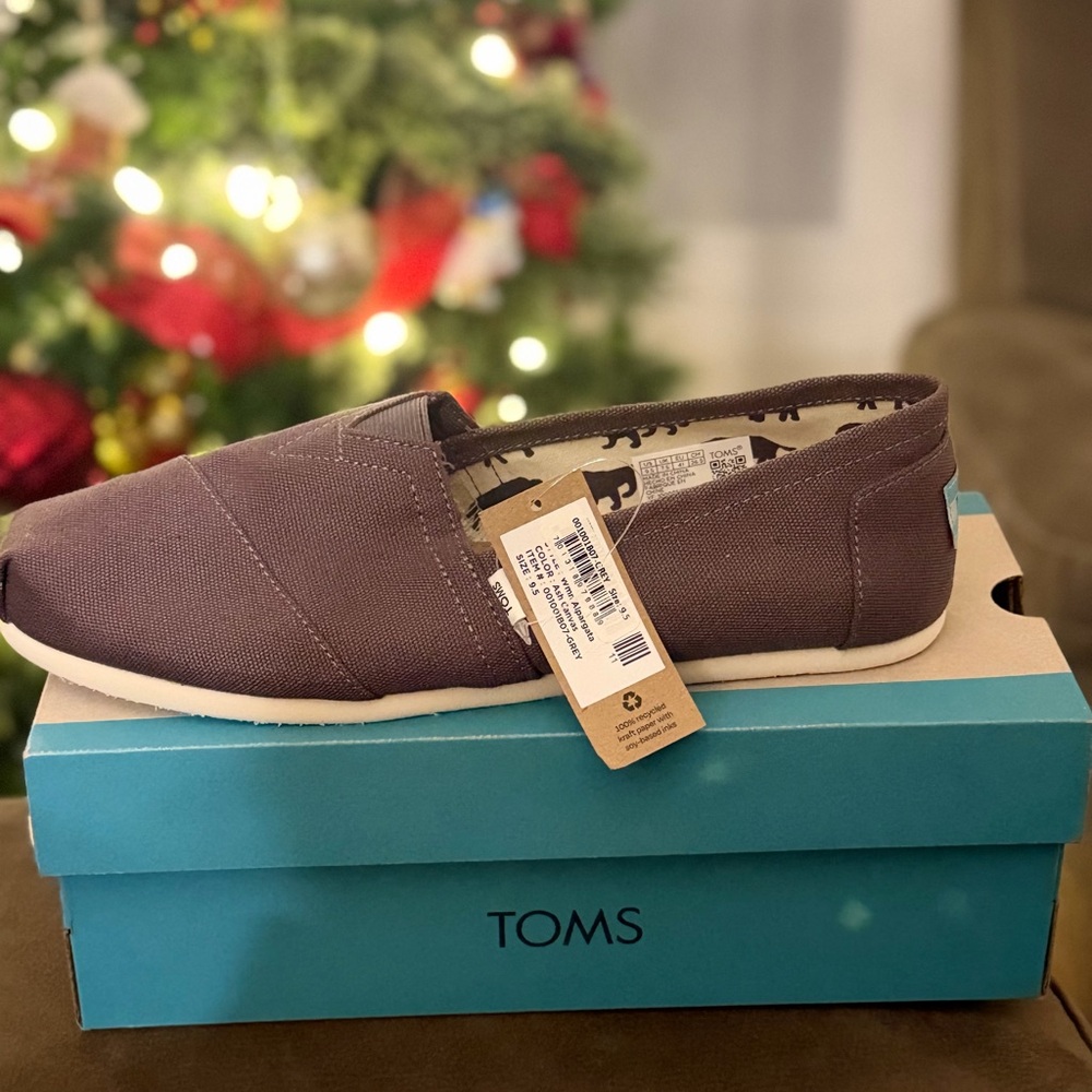 TOMS Chocolate Canvas Slip-Ons